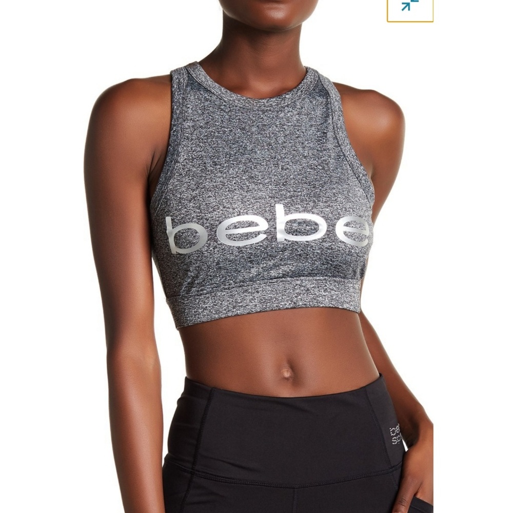 ''SOLD''⚘Bebe⚘🖤Metallic Logo 2pk Sports Bra - Picture 4 of 8